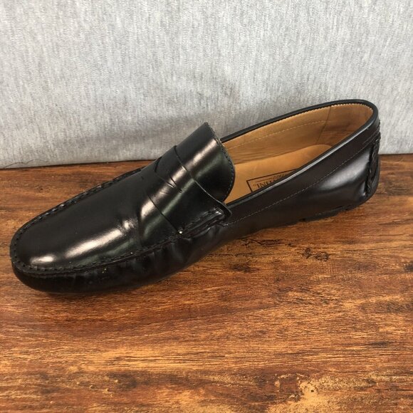 Mercanti Fiorentini Men 9.5 Driving Leather Loafers Shoe Black‎ Slip On Moc Toe - Picture 6 of 11